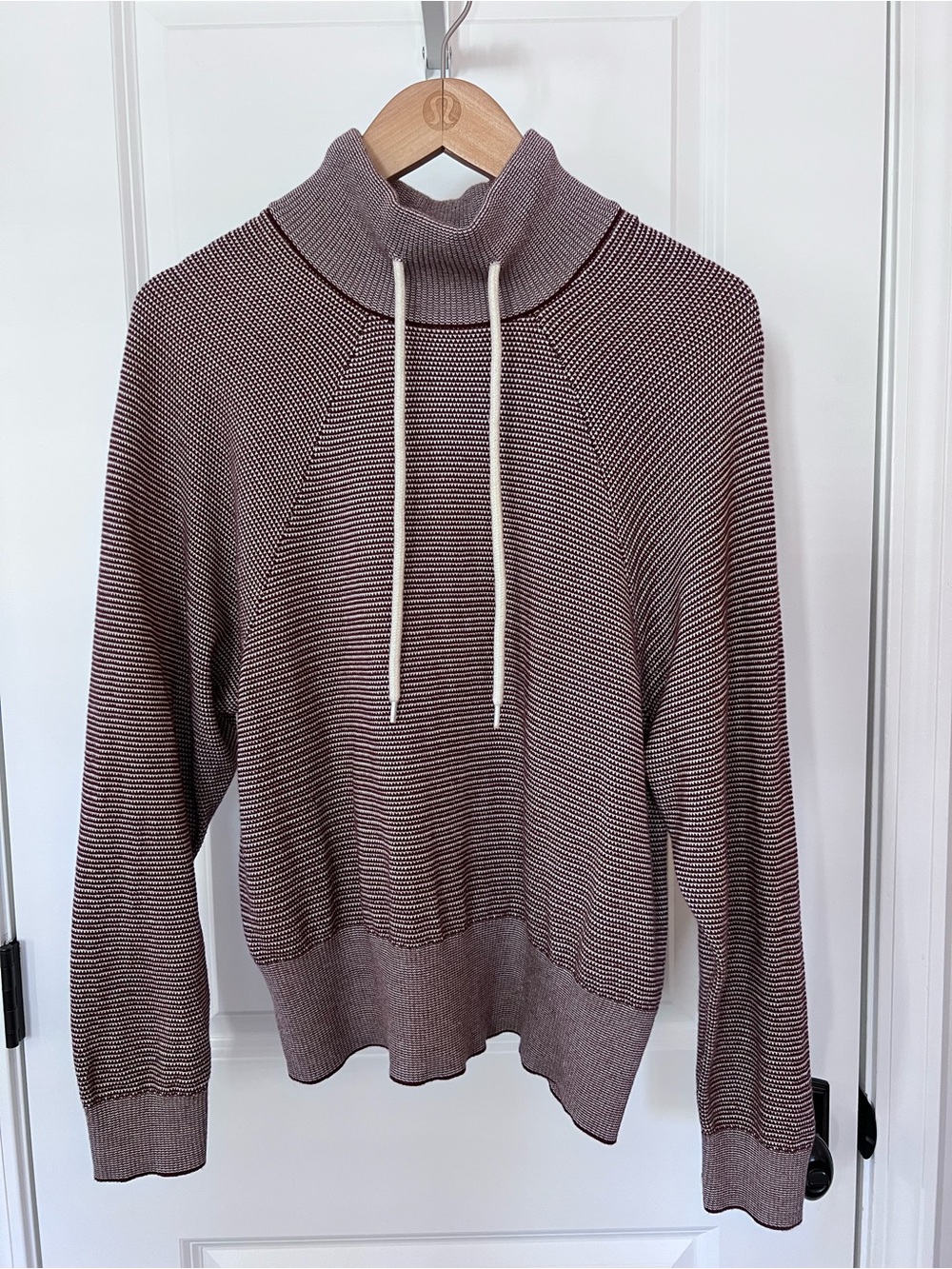 Varley Maceo Knit Mock Neck Sweatshirt Brown/Taupe Size Small EUC